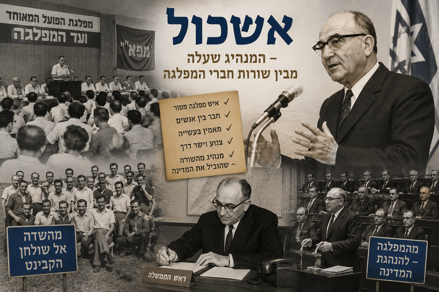 Read more about the article אשכול – המנהיג שעלה מבין שורות חברי המפלגה